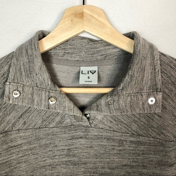 LIV Outdoor Gray Sunny Quarter Snap Pullover S - Picture 6 of 8